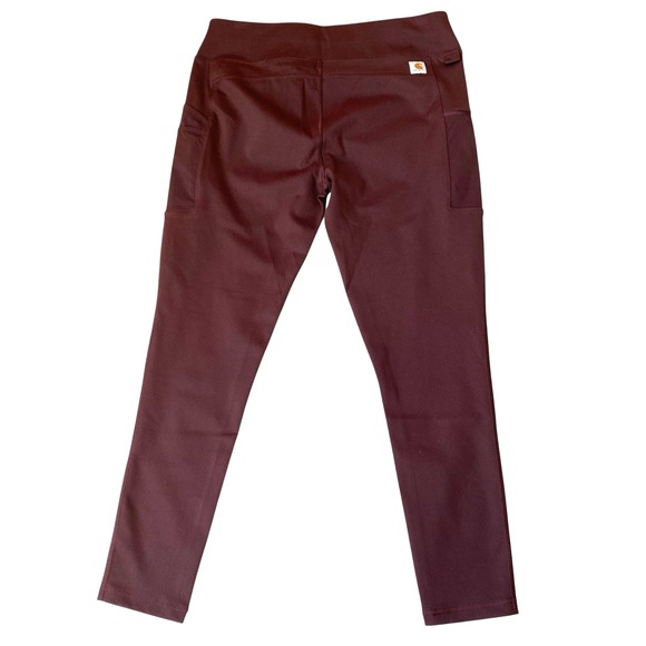 Carhartt Force Utility Leggings Women Size L Maroon Fitted Zip Pocket NWT Gift - Picture 3 of 11